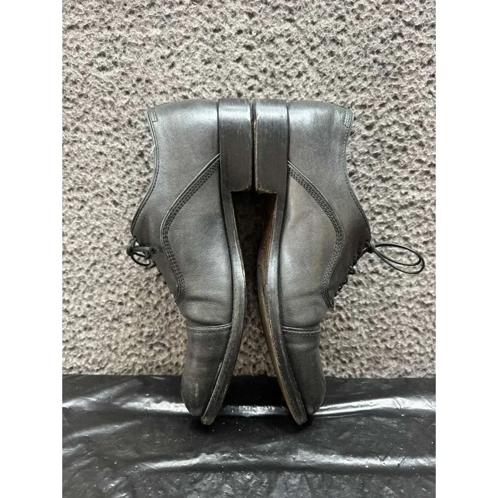 John Varvatos Freeman Raw Handmade Leather Oxford‎ Shoes Black Mens Size 9